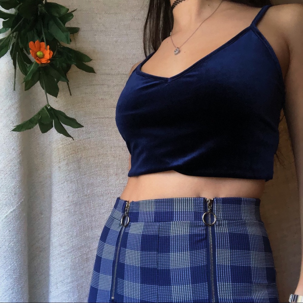 Charlotte Russe Blue Plaid Leggings